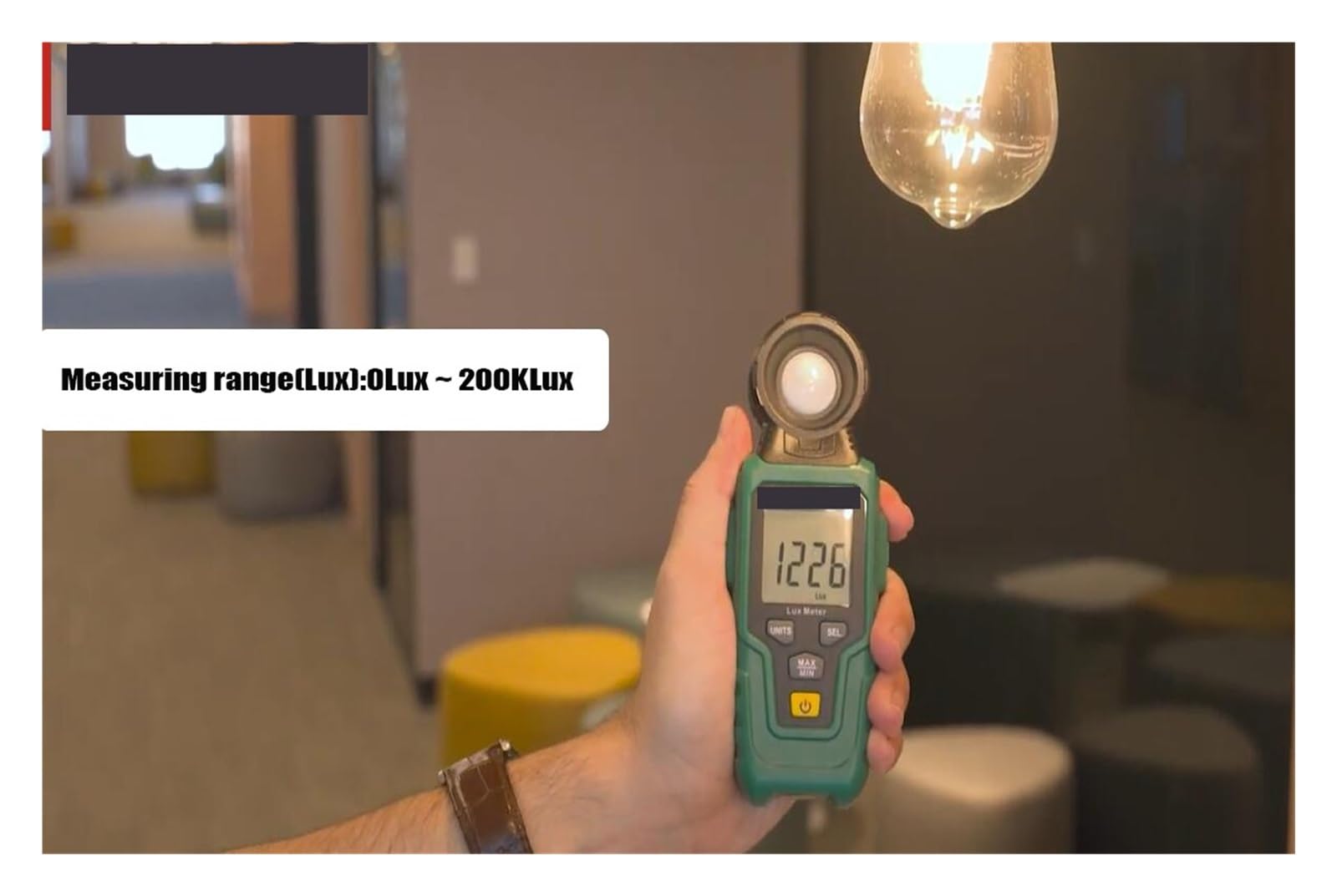 Medidor de luz, Medidores De Luz Medidores Ambientales Medición De Lux, Iluminómetro Profesional MAX/MIN/Retención De Datos/LCD.,para jardín interior y fotografía.
