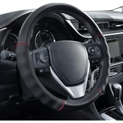 Protector De Volante De Carro Motor Trend SW-810 - Funda para Volante de Piel Suave al Tacto con tracción Avanzada, Ajuste Universal para tamaños estándar de 14.5 15 15.5 Pulgadas