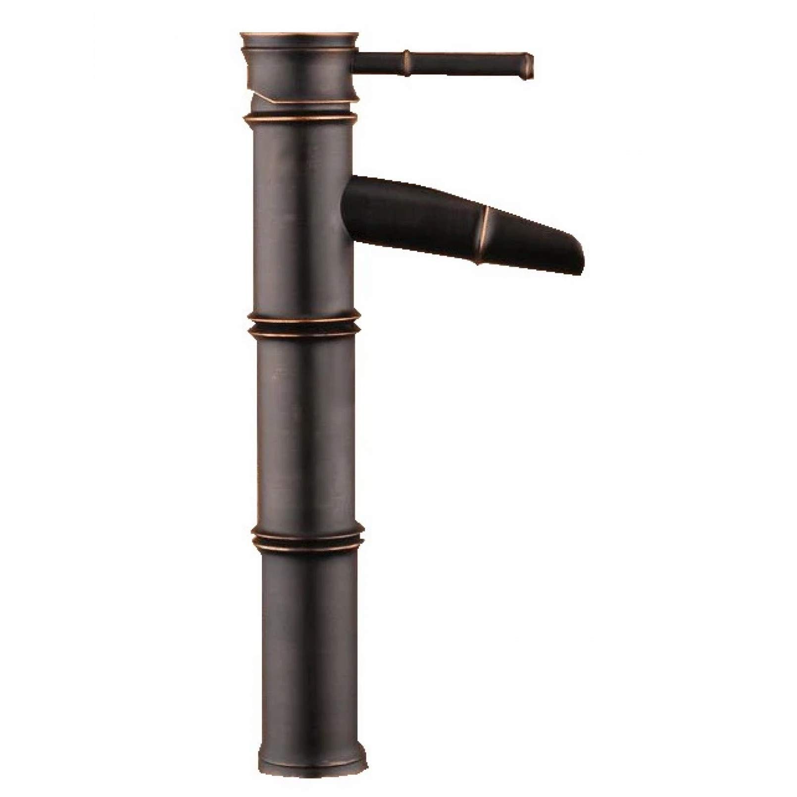 Oil Rubbed Bronze Bamboo Style Single Handle Bathroom Vessel Sink Basin Faucet Mixer Taps