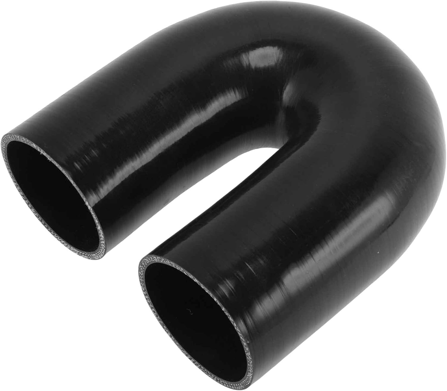 ACROPIX 89mm / 3.5" to 89mm / 3.5" 180 Degree Coupler Silicone Hose 4 Layers of Cloth Intercooler Heater Turbocharger Air Intake Pipe Radiator 170mm Black