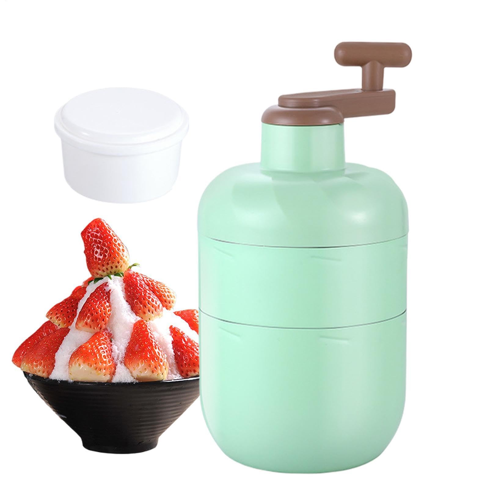 Genérico Shaved Ice Machine, Manual Crank Crusher, Stainless Steel Maker, Cocktail Snow Cone Device, Kitchen Outdoor Picnic Tool, 25x18x15cm Compact Frame, for Home Drink Preparation Party Daily Use