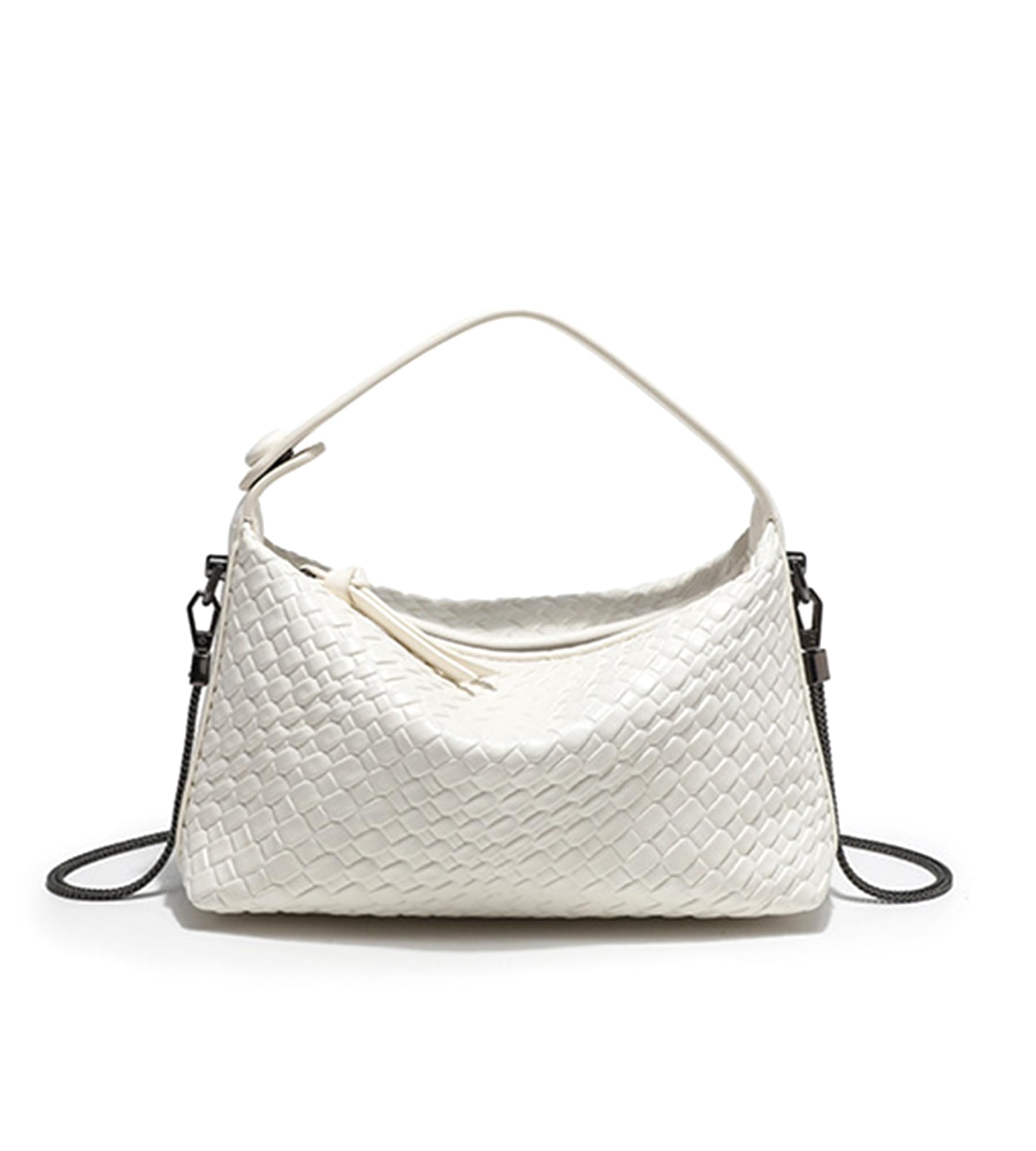 SweetovoHobo Bag for Women Vegan Leather Small Tote Crossbody Shoulder Purse Top Handle Handbag Satchel with Metal Chain