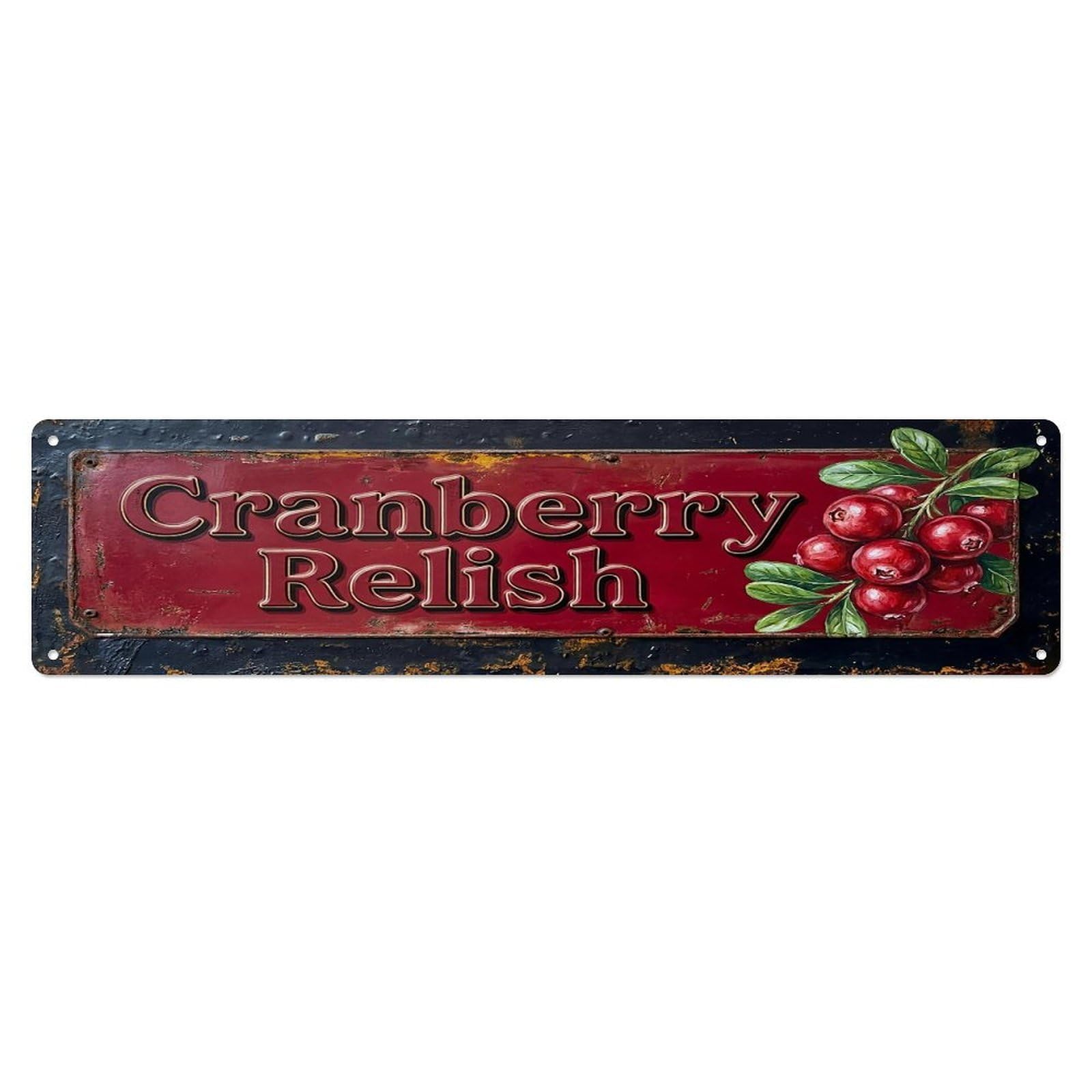 Vintage Cranberry Relish Tart Farmhouse Metal Tin Sign