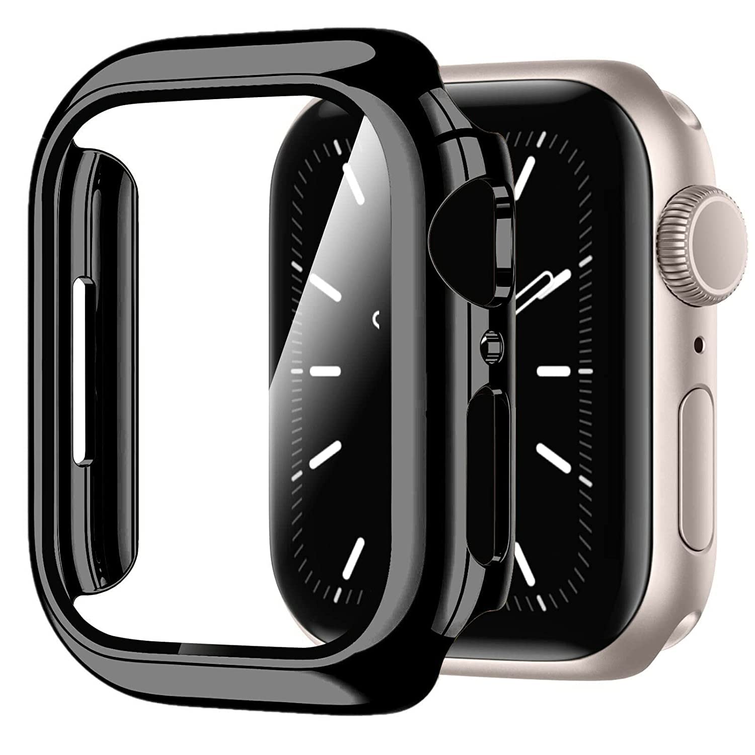Wisely Electroplate Hard PC Case Compatible For Apple Watch Series 8 / Series 7 45mm Tempered Glass Screen Protector Cover For iwatch Series 7/8 45mm - Black (B0BGM6WKTB) Amazon Price History, Amazon Price Tracker
