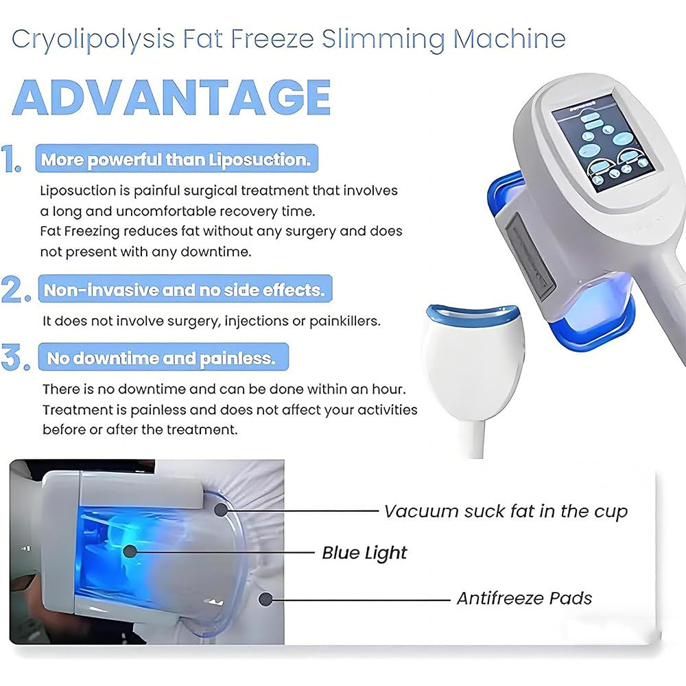 Esculpidor Criolipólisis de Grasa con Criolipólisis por Cavitación RF - Máquina de Lipólisis por Congelación de Grasa por Criolipólisis para Esculpir Abdomen, Cintura, Muslos, Brazos y Papada