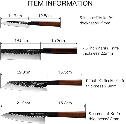 Miniatura 2 de FINDKING Juego de cuchillos de cocina de 6 piezas Dynasty Series-3 capa 9CR18MOV revestido de acero con mango octágono juego de cuchillos