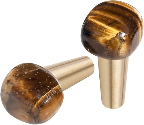 Miniatura 1 de Rockcloud Perillas de gabinete de piedra de ojo de tigre natural, manijas de puerta para armario, armario, ganchos de cristal hechos a mano para