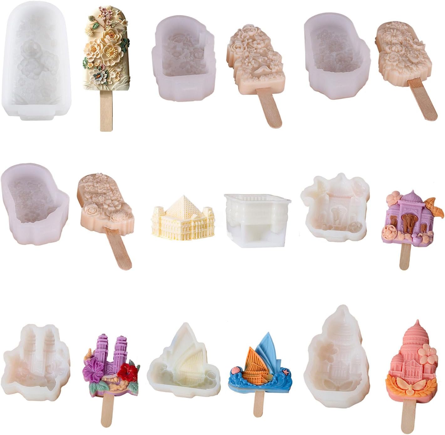 Silicone Popsicles Maker Flower Shape Popsicles Molds Ice Cream Molds Silicone Texture Dessert Supplies For Dessert