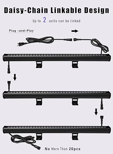 Miniatura 3 de Luces LED de arandela de pared mejoradas con 10 x 60 , 108 W, enlazable, regulable, sincronización y 11 modos RGBW que cambian de color, iluminación