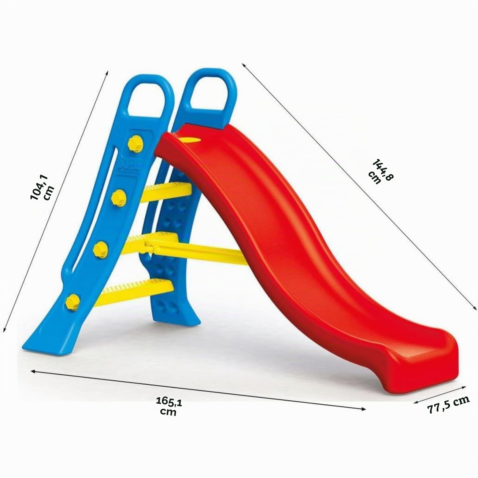 Dolu grande scivolo 2 in 1 con scala blu e discesa rossa autoportante per bambini 104 x 165,5 x 77,5 cm