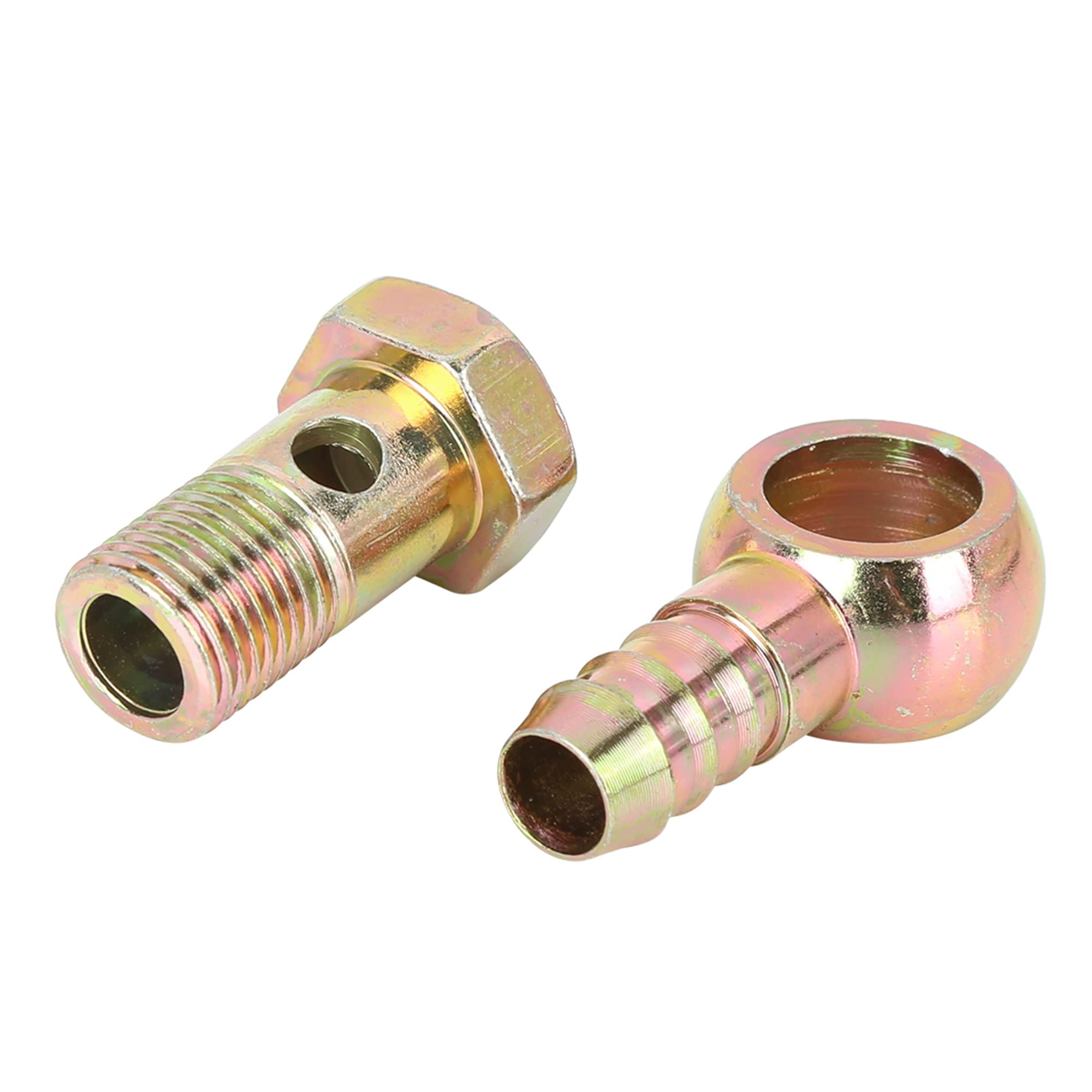 Banjo Bolt M16x1.5 Hose Barb Fitting Adapter – Set Of 2, Bronze Tone