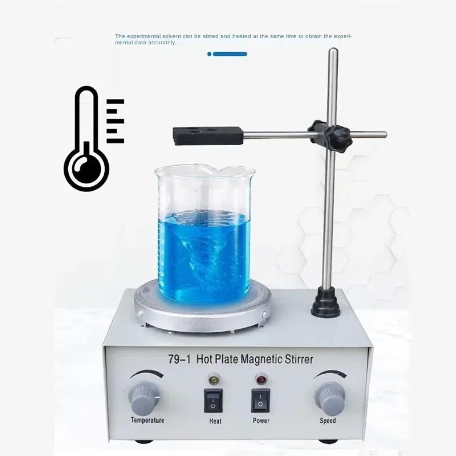 Agitatore automatico, 79-1 Agitatore magnetico riscaldante Piastra da laboratorio a doppio controllo 1000 ml 250 W