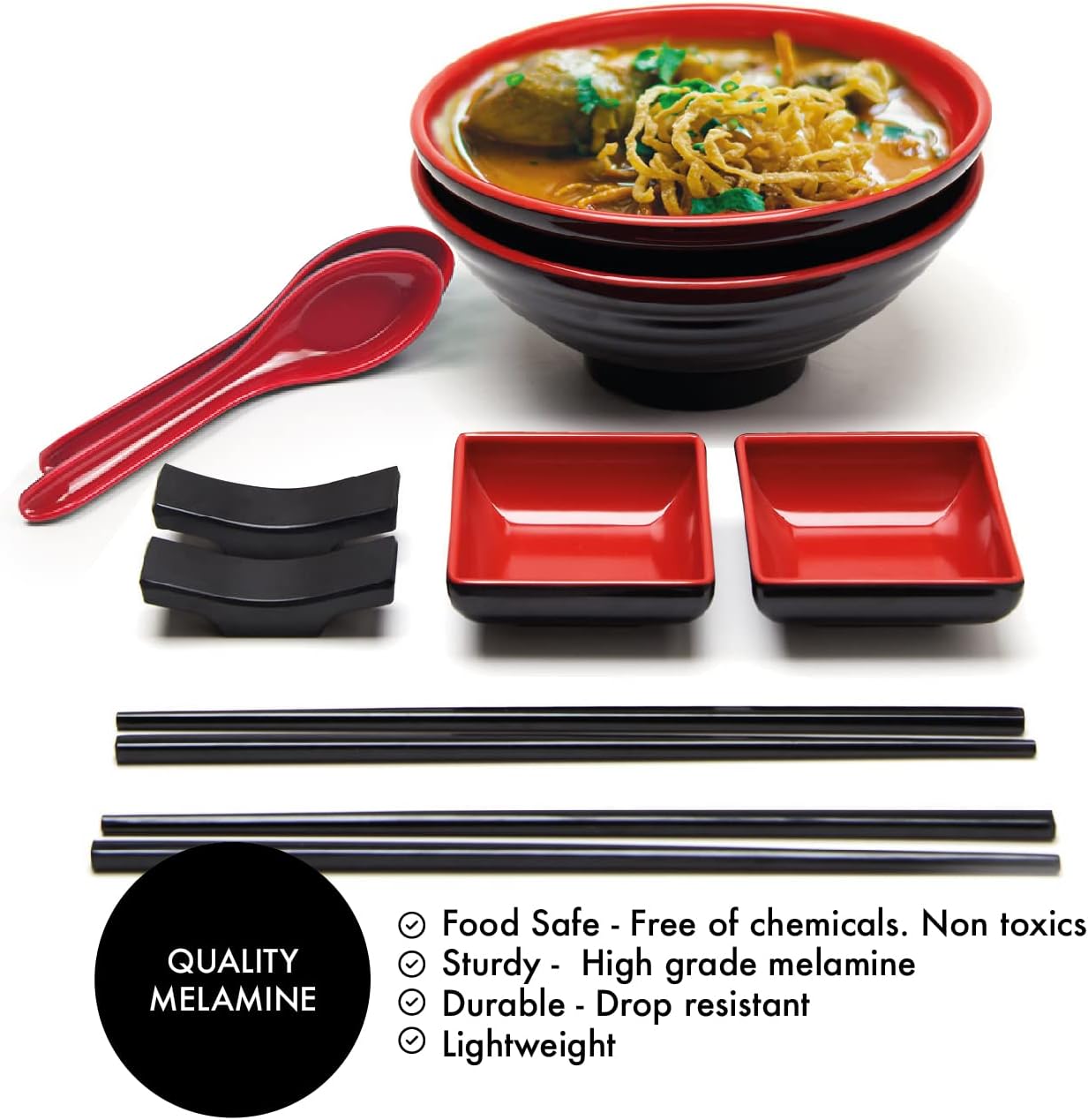 Goliber Melamine Ramen Bowl Set with Chopsticks, Nigeria Ubuy