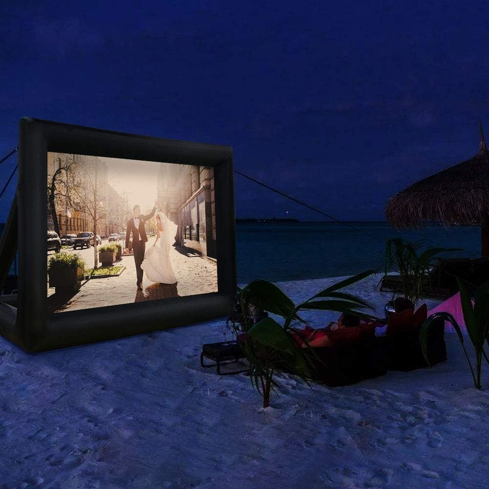 Tесh Dеаlѕ 🔥 Yimukaka 16FT Outdoor Inflatable Movie Screen, Front and Rear Projection Screen, Built-in Fan Included with Carry Bag