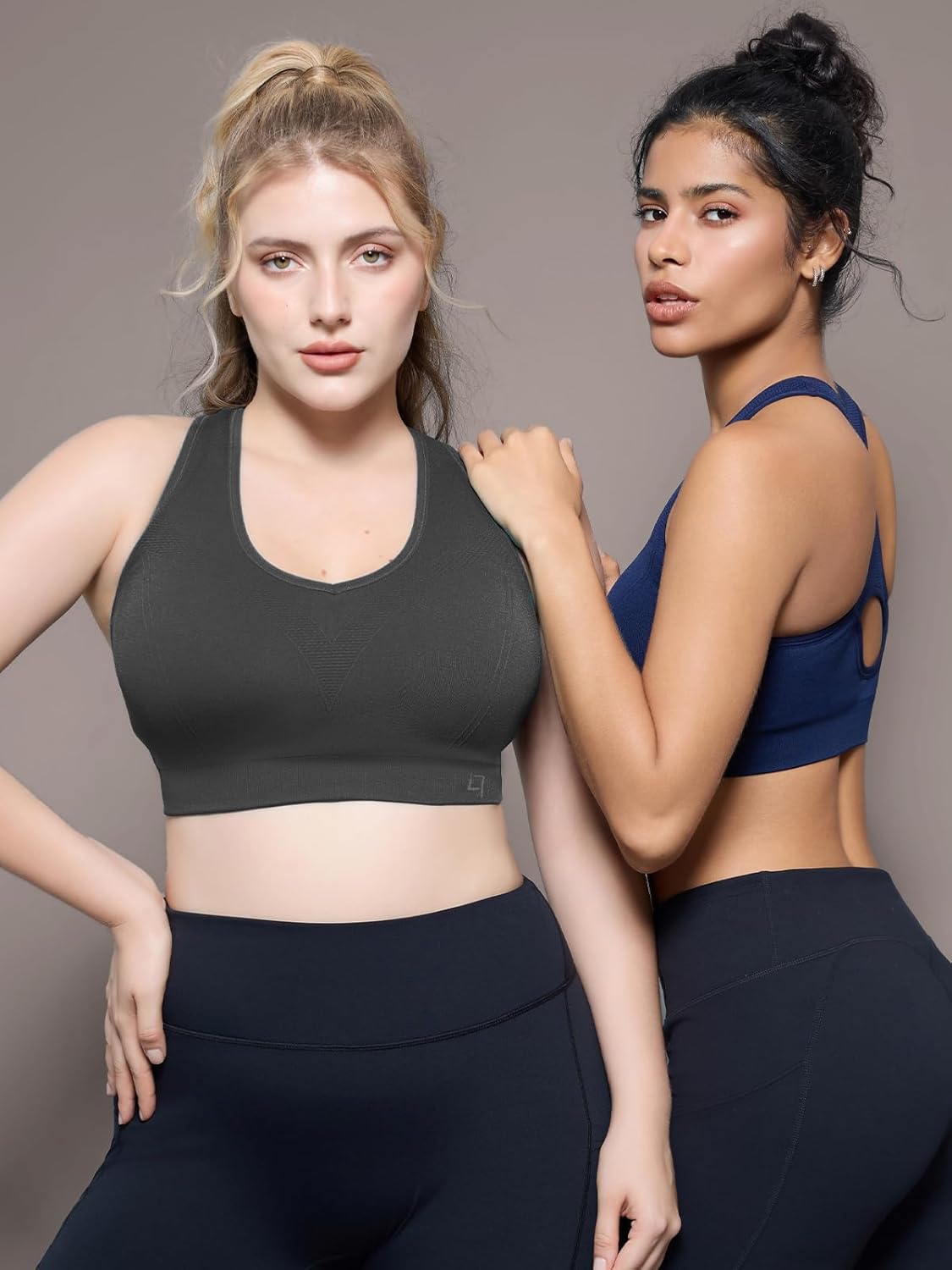 FITTIN Racerback Sports Bras for Women - Padded Seamless Support Bra for Yoga Gym Workout Fitness