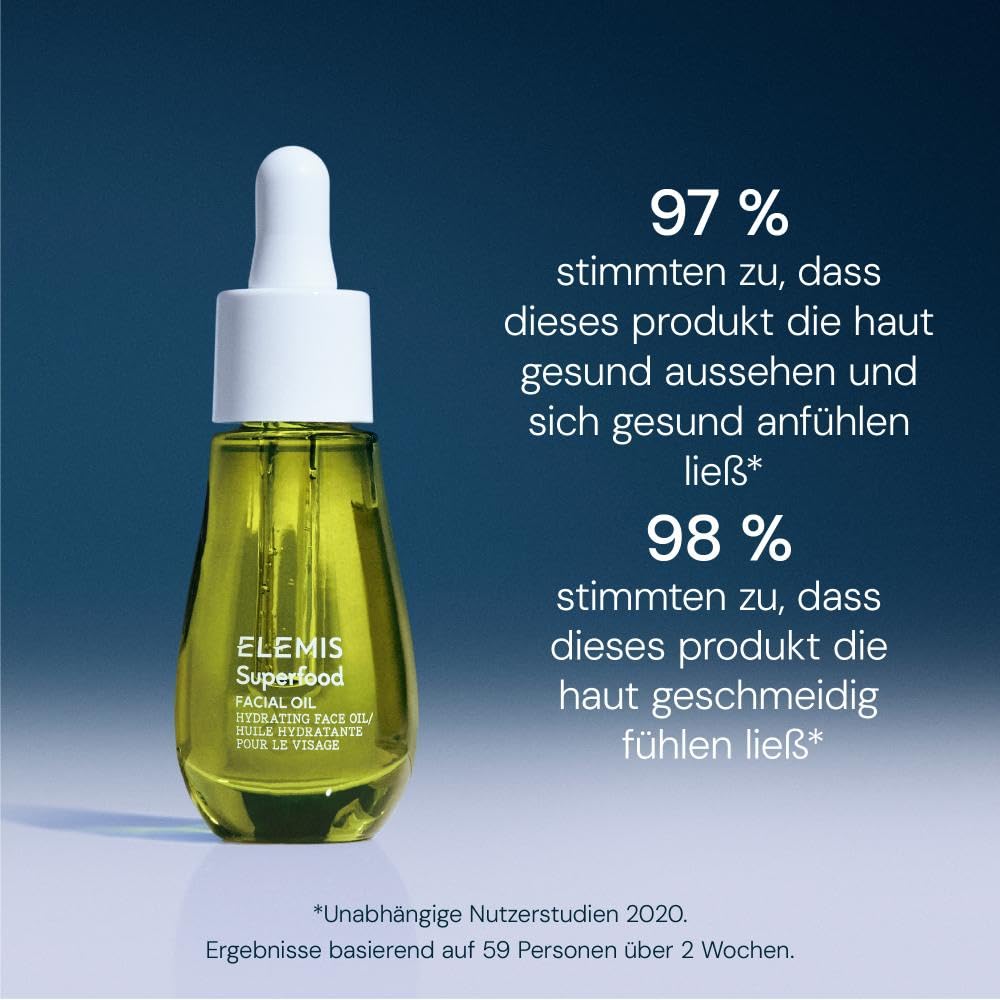 ELEMIS Pro-Collagen & Superfood Facial Oils, klinisch bewiesen – leichtes veganes Gesichtsöl, spendet Feuchtigkeit, polstert auf und glättet, für strahlende Haut