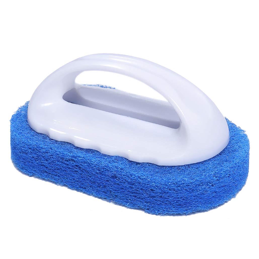 krueis Sponge Brush Home Kitchen Powerful Decontamination Cleaning Tools Cleaning Brush Bathtub Brush (2pc,Sponge Brushes-Blue)