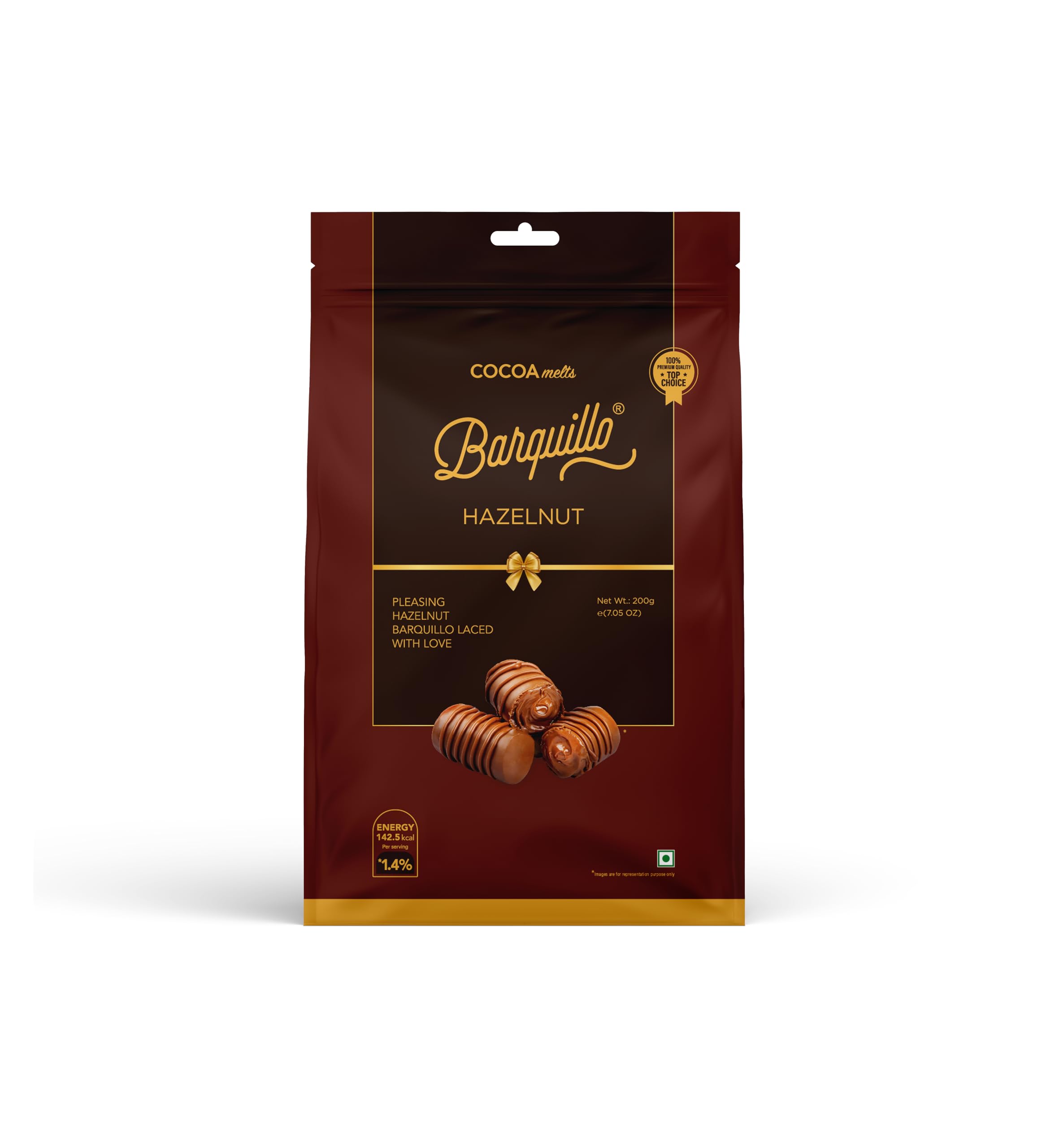 Barquillo Premium Hazelnut Chocolate Pouch - 10 Pcs (200 gm) | Hazelnut Cream Filled Biscuit Roll imported | Dubai couverture taste | Valentine's Day Gift Pack Celebration