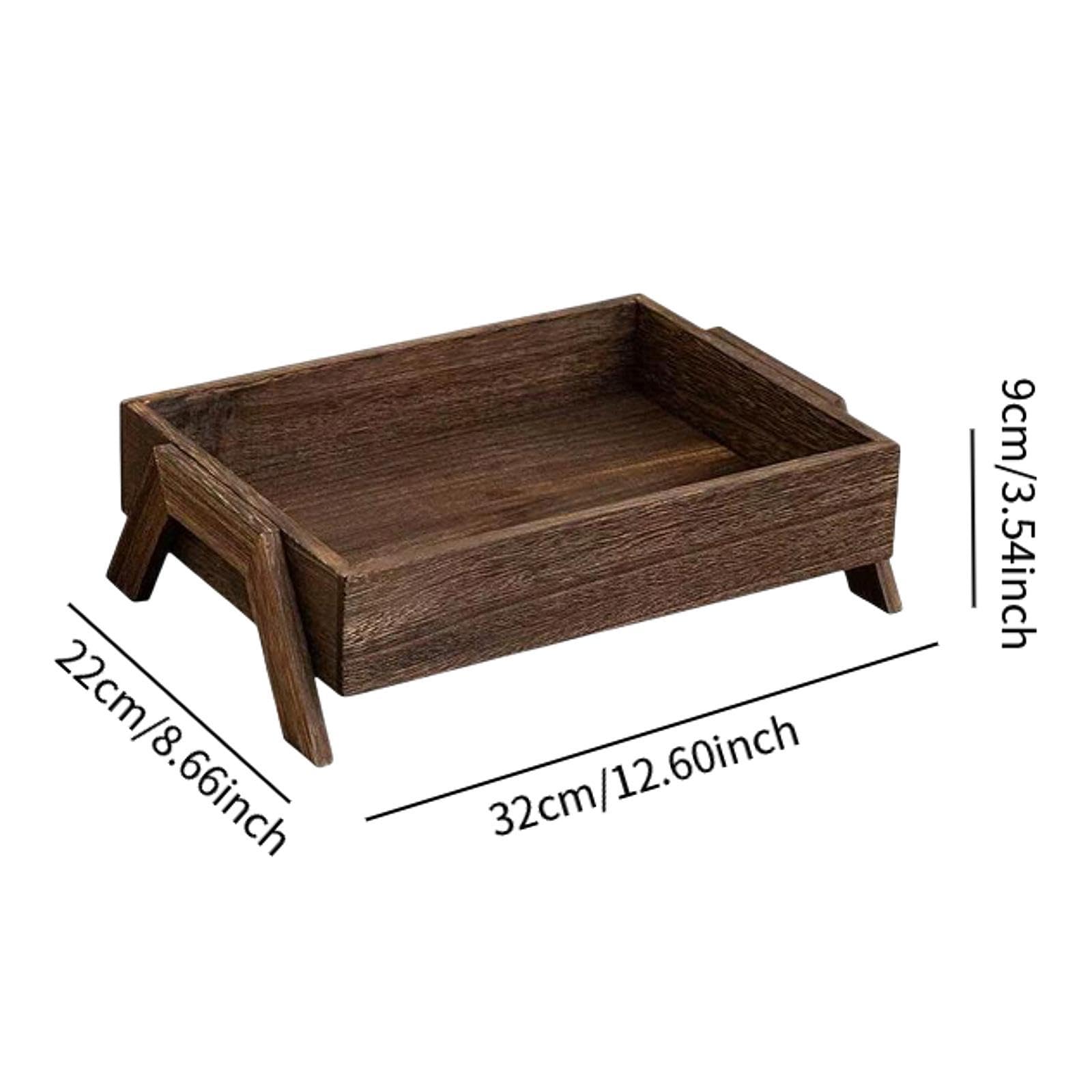 Bandeja de Servir de Madera, Superficie Lisa, Bandeja de Almacenamiento para Salón de Té, Cocina, Oficina.