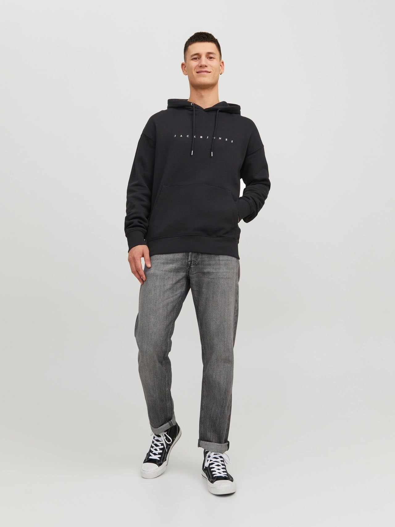 JACK & JONES Herren Hoodie Kapuzenpullover JJESTAR JJ Sweat Hood - Relaxed Fit