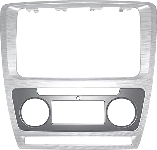 Samochodowa powięzi panel samochodowy zestaw ramki do montażu powięzi pasuje do Skoda Octavia 2010-2013 Auto Audio Stereo Refit środkowa konsola uchwyt ramka płyta czołowa (kolor: Automatycznie szczotkowany srebrny)