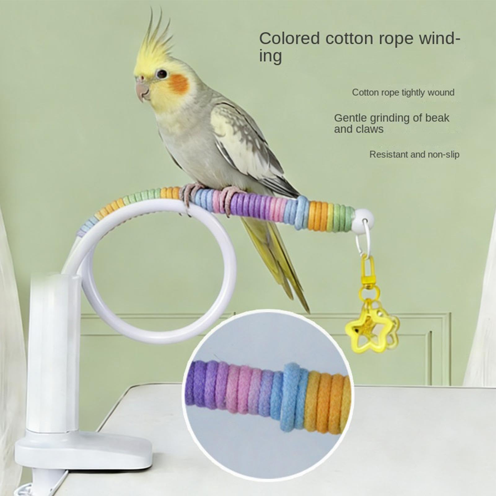 Jaula para pájaros – Parque infantil interactivo antideslizante y flexible | Soporte para pájaros, accesorios para jaula de periquitos, periquitos, periquitos, periquitos, guacamayos, forraje