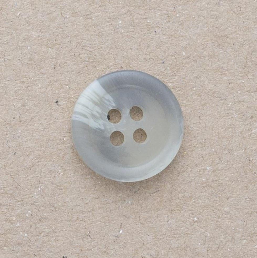 Minerva Bottoni rotondi in plastica, colore grigio chiaro, 20 mm, confezione da 100