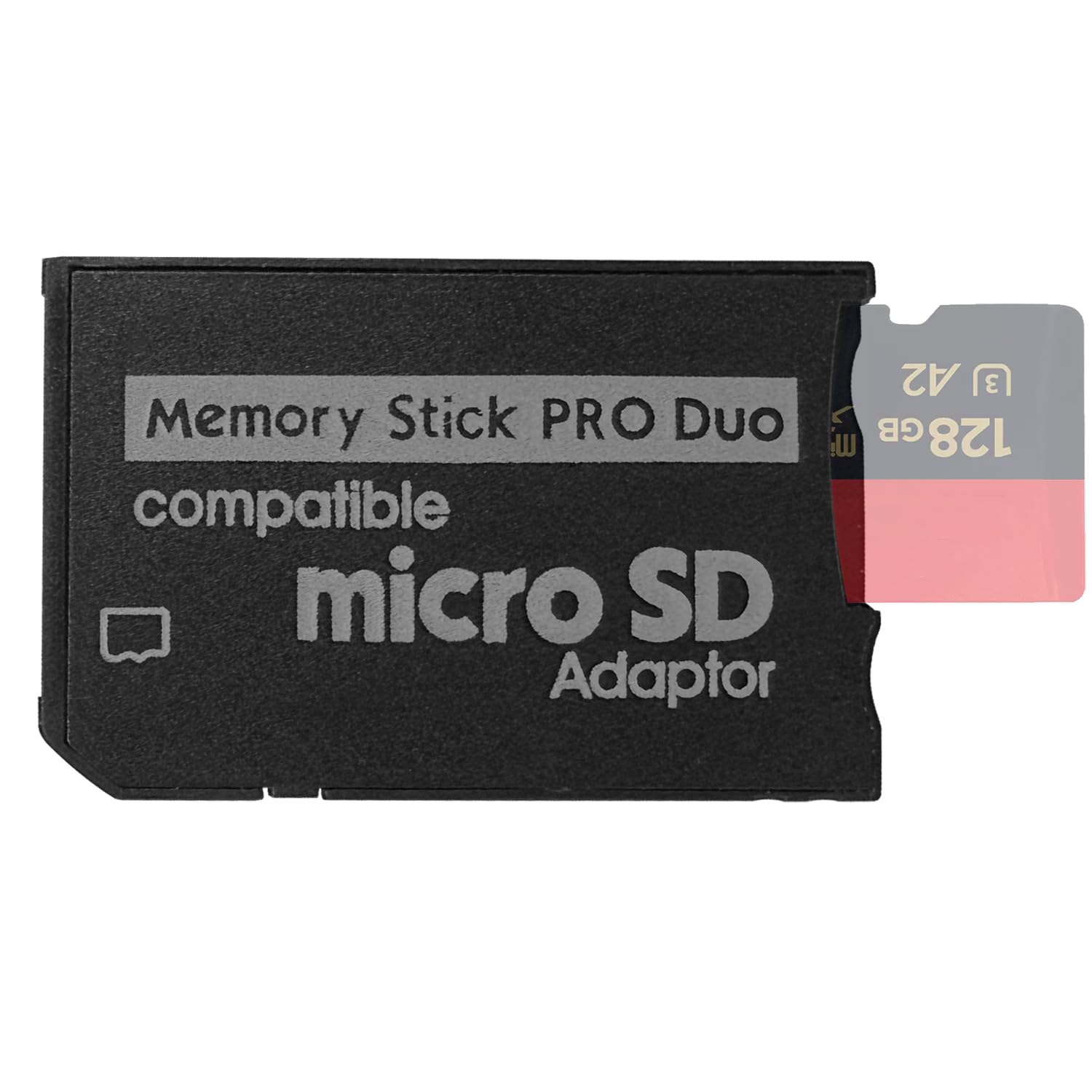 Adaptateur Micro SD vers Memory Stick Pro Duo Compatible PSP Sony Appareil Photo Handycam Jusqu'à 128 Go