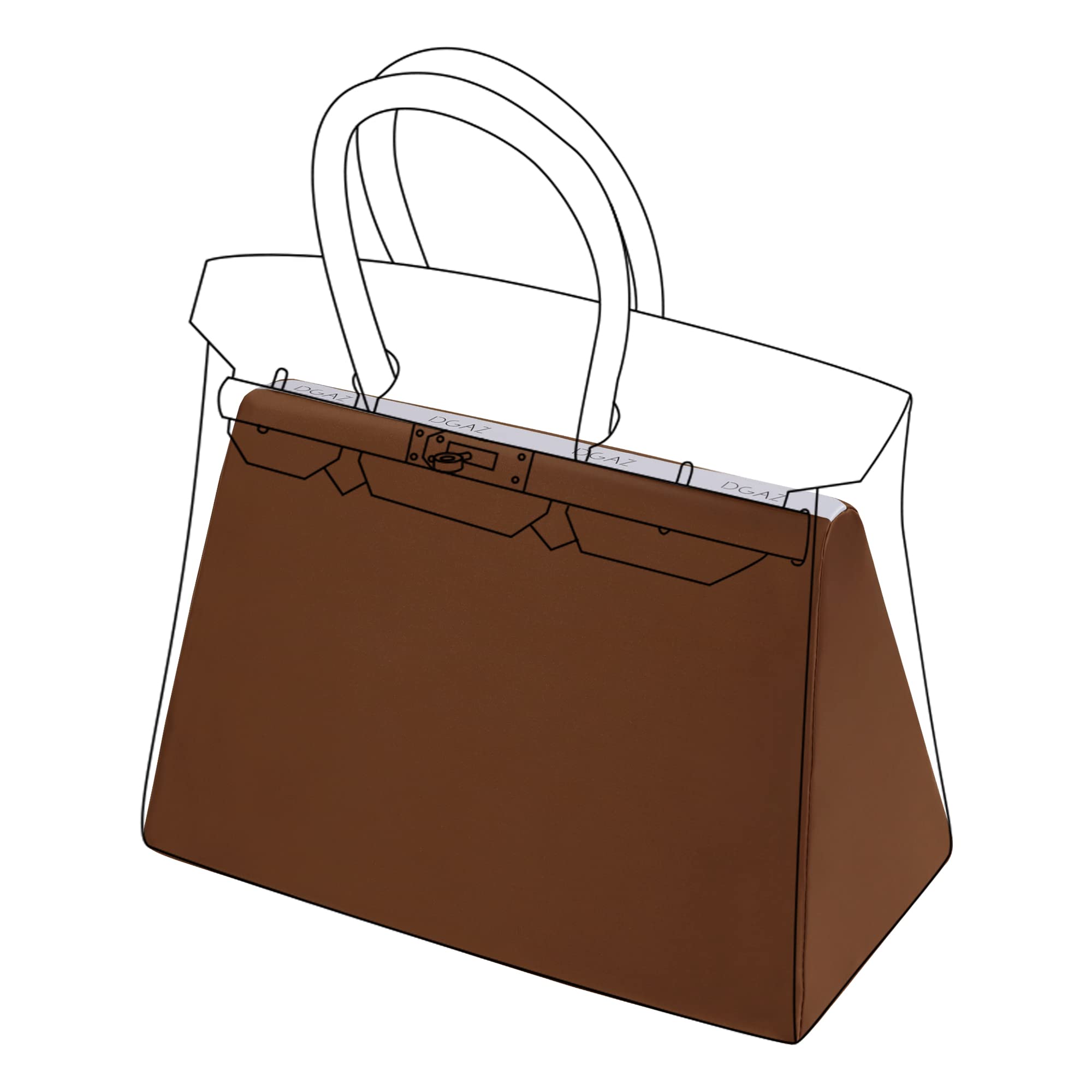 DGAZ Silk Bag Pillow Insert Shaper Fits Birkin 20/25/30/35/40, Silky Smooth Bag Insert, Luxury Handbag & Bag Shaper (BK25, Gold)