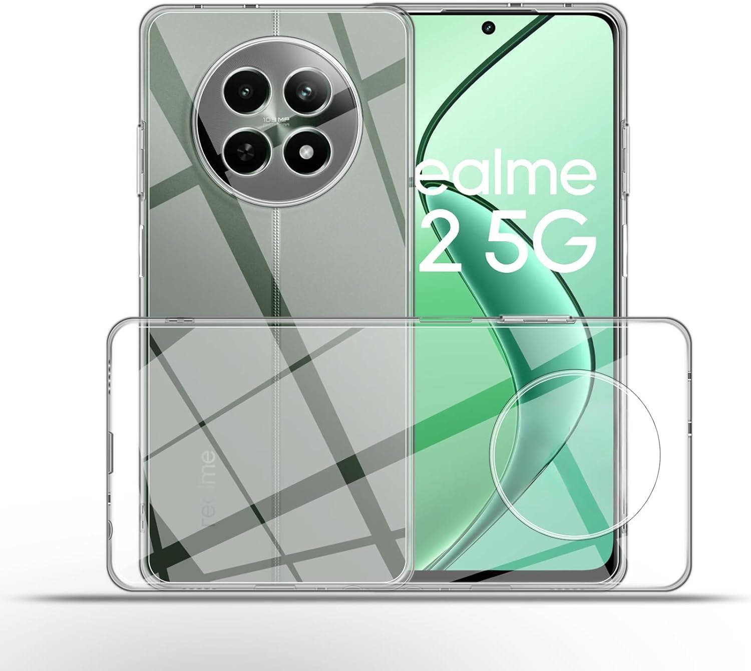 USTIYA Clear Case For Realme 12+ 12 Plus 5G - Military Protection, Anti-Yellowing TPU, Wireless Charging Compatible