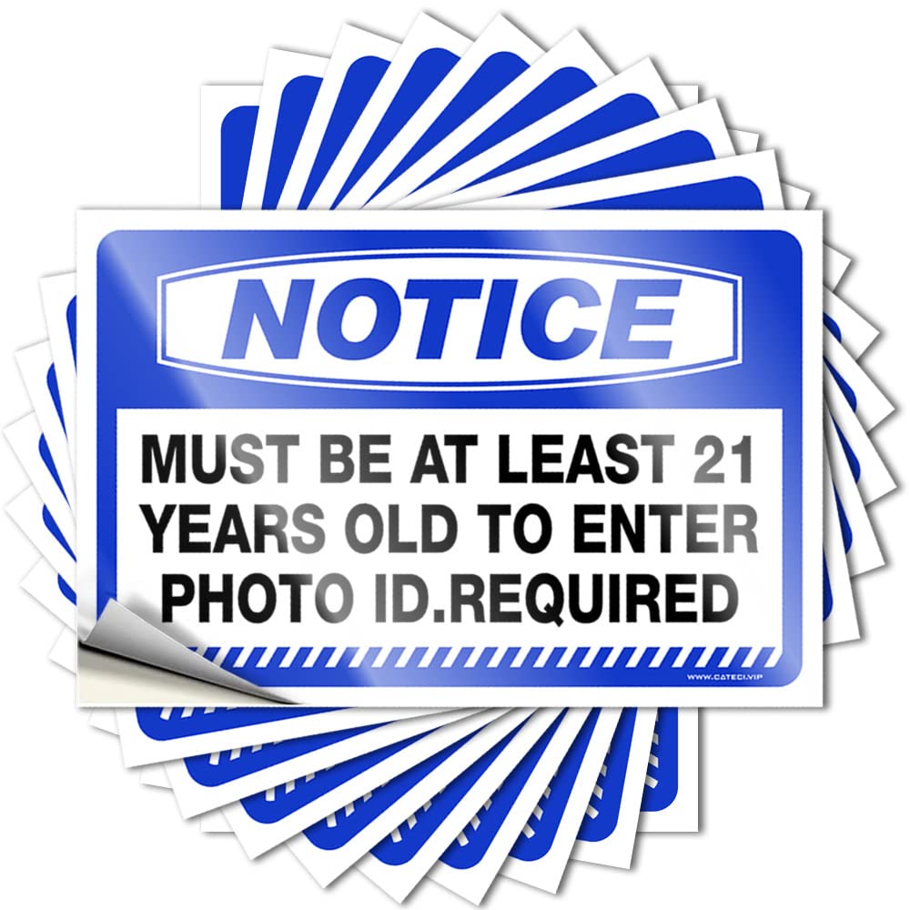 Decal Restroom Decor | Affirmation Bumper Notice Must Be At Least 21 Years Old to Enter Photo Id.Required for Things(8X12CM)