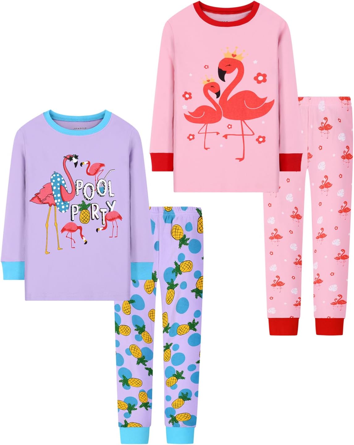 Joyond Girls 4-Piece Snug Fit Cotton Pajama Set Size Kuwait Ubuy
