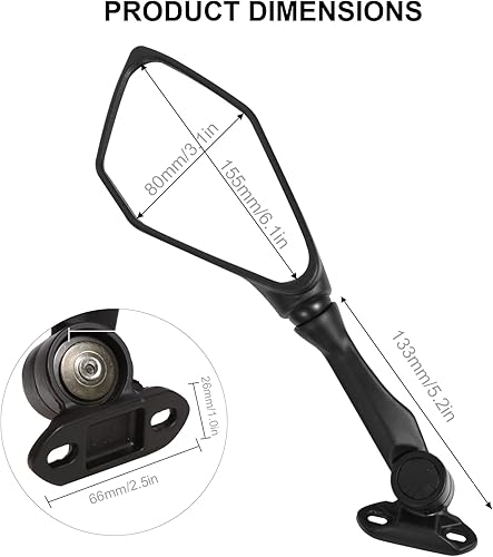 Miniatura 4 de Ninja 300 Espejos Ninja ZX6R 400 250 636 300R EX400 EX300 ABS 2024 Ninja 500 Espejos