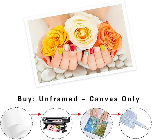Miniatura 8 de Lienzo impreso con pintura de uñas, arte de pared, salón de belleza, concepto de belleza de uñas, decoración de pared, spa de manos y rosas, pintura