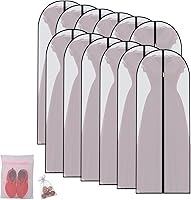 Vista 35 de Bolsas de ropa para colgar ropa, bolsa de traje transpirable (juego de 12) fundas con cremallera, bolsas de ropa de PEVA, bolsas protectoras