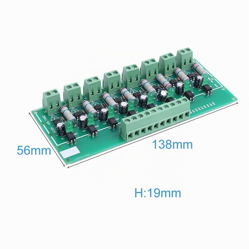 Module d'Isolation Optocoupleur, Carte d'Isolation Optocoupleur 8CH AC 110V 220V 8 Canaux PNP Sortie Haut Niveau Module de Test AC Moniteur de Puissance