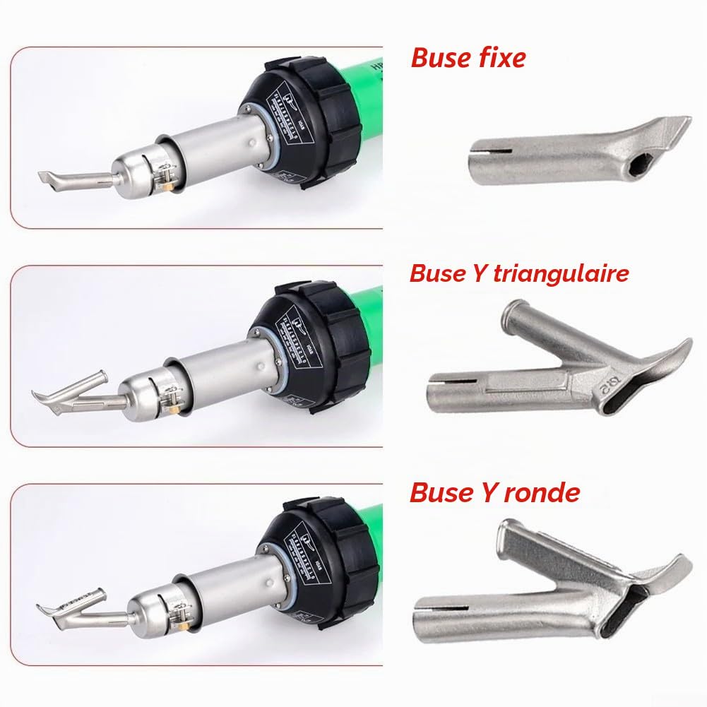 Lot de 4 embouts de buse en forme de Y pour soudage en plastique à air chaud pour soudage rapide, buse de soudage, soudage en vinyle