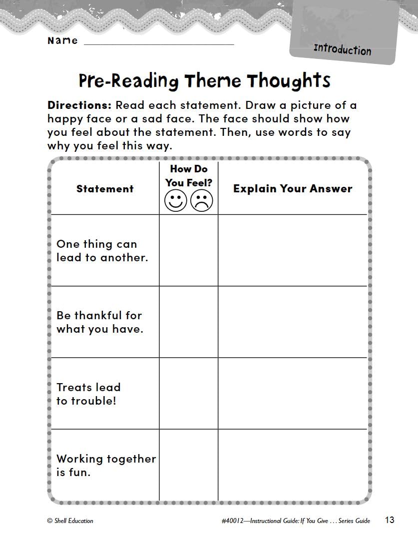 If You Give . . . Series Guide: An Instructional Guide for Literature - Novel Study Guide for Elementary School Literature with Close Reading and Writing Activities (Great Works Classroom Resource) - Image 5