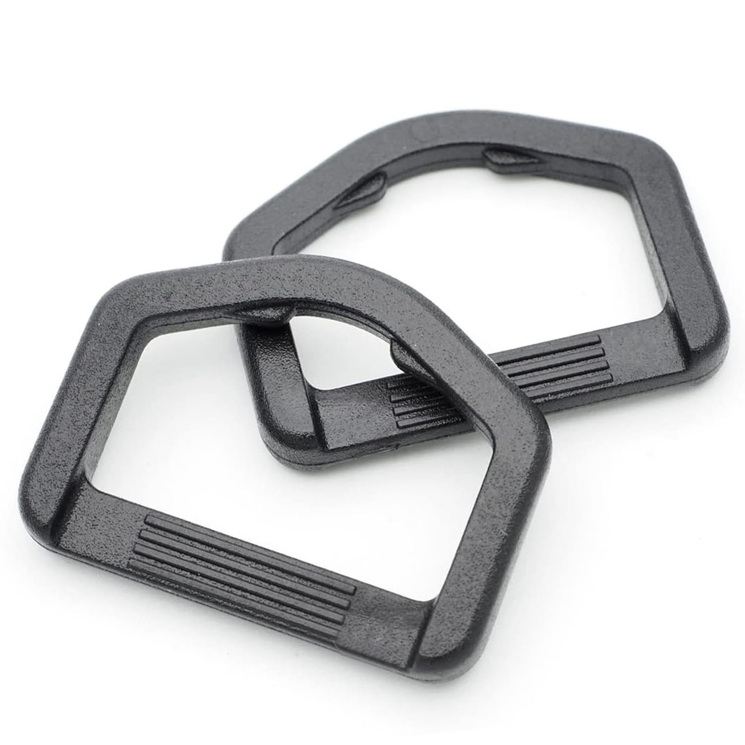 CooBigo 12 Pack D-Rings Plastic Buckle 1" Without Bar D Ring for Webbing Strap Backpack Water Pouche Belt Dog Collar Attachment Point Hardware(Black, Regular)