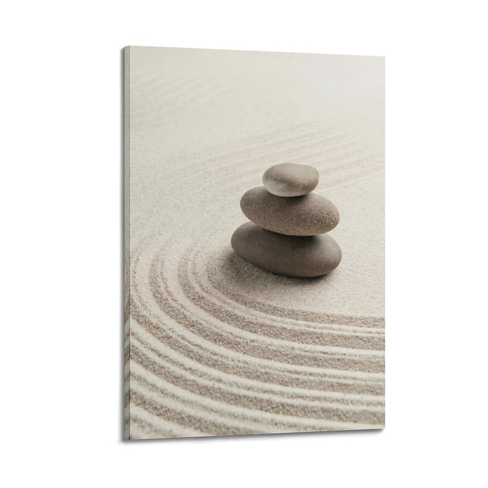 CPGLJD Zen Stones Poster Yoga Meditation Tranquil Stone Pyramid Poster Decorative Painting Canvas Wall Posters And Art Picture Print Modern Family Bedroom Decor Posters 24x36inch(60x90cm)