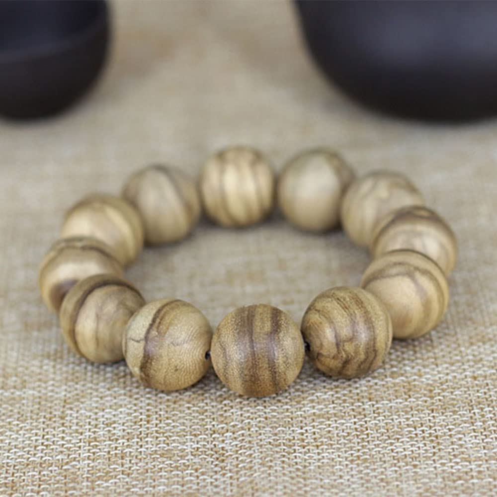 Bransoletka z koralików modlitewnych, bransoletka z koralikami, koraliki modlitewne, 20 mm bransoletka z papui agarowej kadzidło mleczne, naturalne koraliki Buddy z agarowego drewna Buddy pojedynczy okrąg bransoletka różaniec do śpiewania medytacji