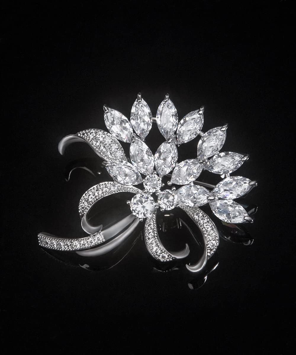 Brooches for Women, Cubic Zirconias Broach Pin Fashion Jewelry Gift Brooch Pins for Wedding Party Birthday Banquet