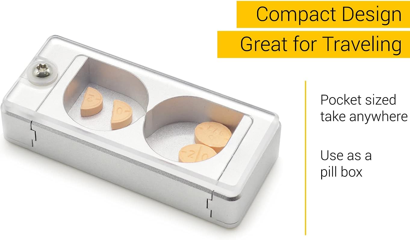 EqualSplit Pill Splitter, Double Blades, Cleanly Split or Quarter Any Pill - Great for Pets Too! : Health & Household