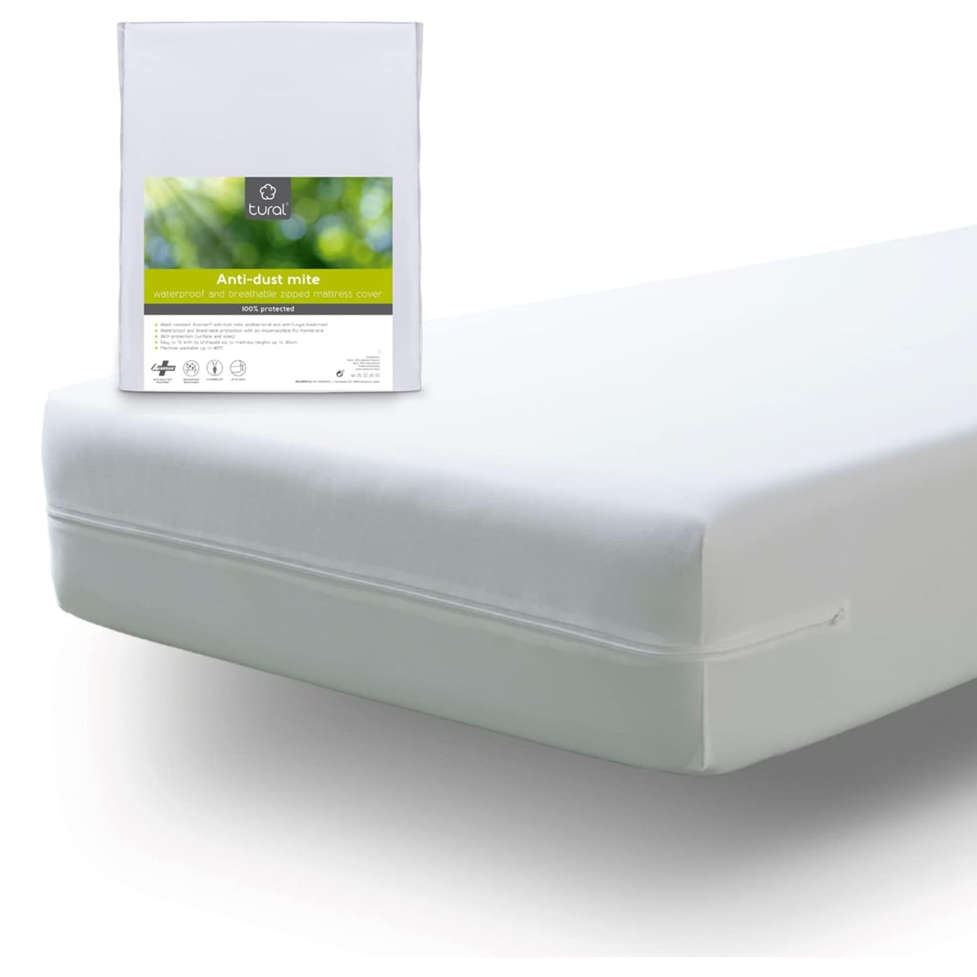 Mattress Encasement 80x200cm Small Single Size Anti-dust mite Breathable and Waterproof