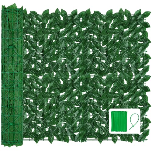 GEIGUIWA 120x40inch Artificial Ivy Privacy Fence Wall Screen - Faux Greenery Backdrop Ivy Vine Leaf...