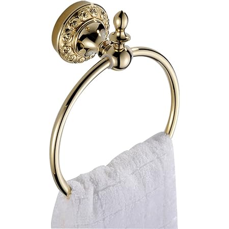 CASEWIND Antiguo Toallero Anilla o Barra Dorada / Soporte o Suspensión de Toallas para Baño Montaje en la Pared, Cobre Latón y Color Oro