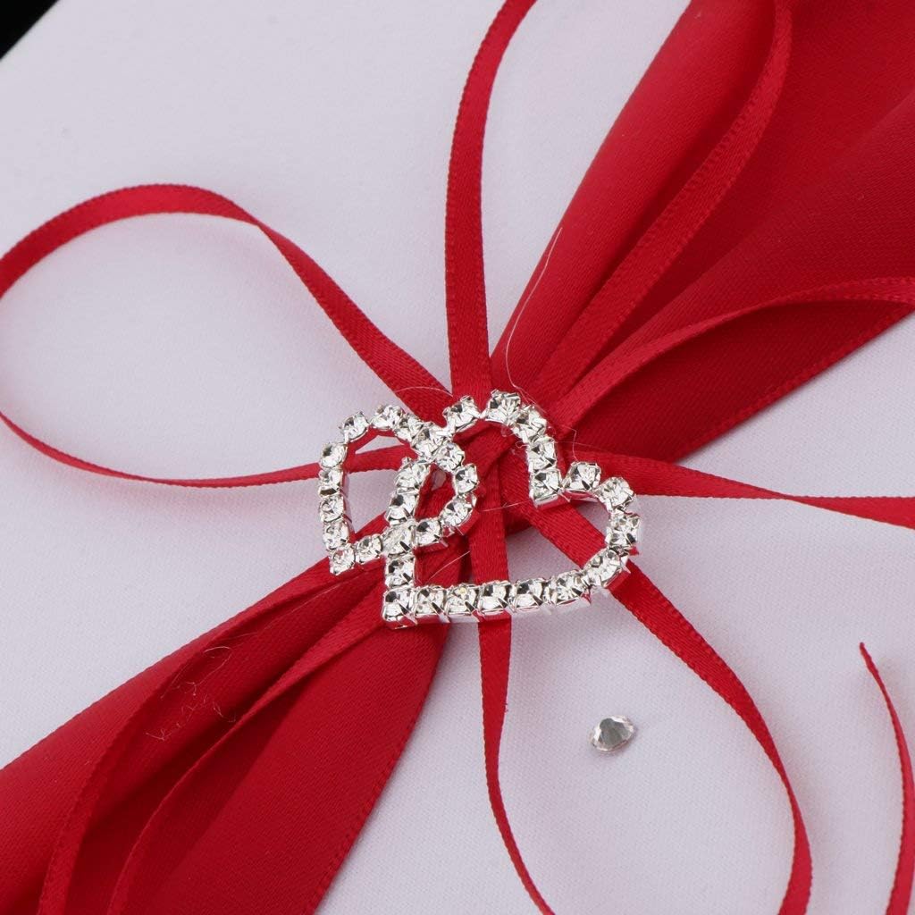 Wedding Guest Book with Matching Pen Holder and Pen Signature Book with Pen for Wedding Reception - Red