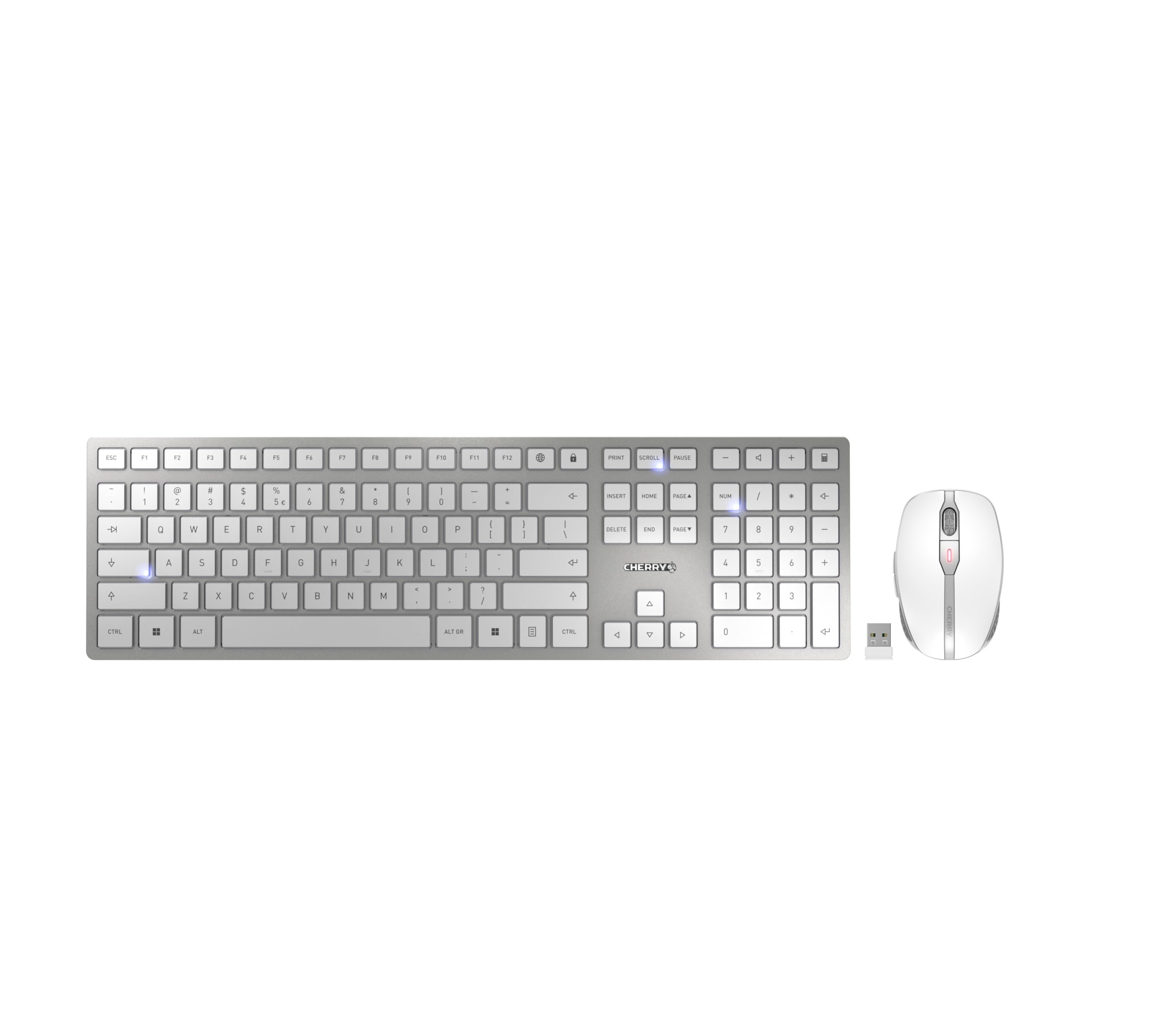 Cherry Dw 9100 Slim Keyboard Rf Wireless + Bluetooth Qwerty Us English Silver 4025112095382