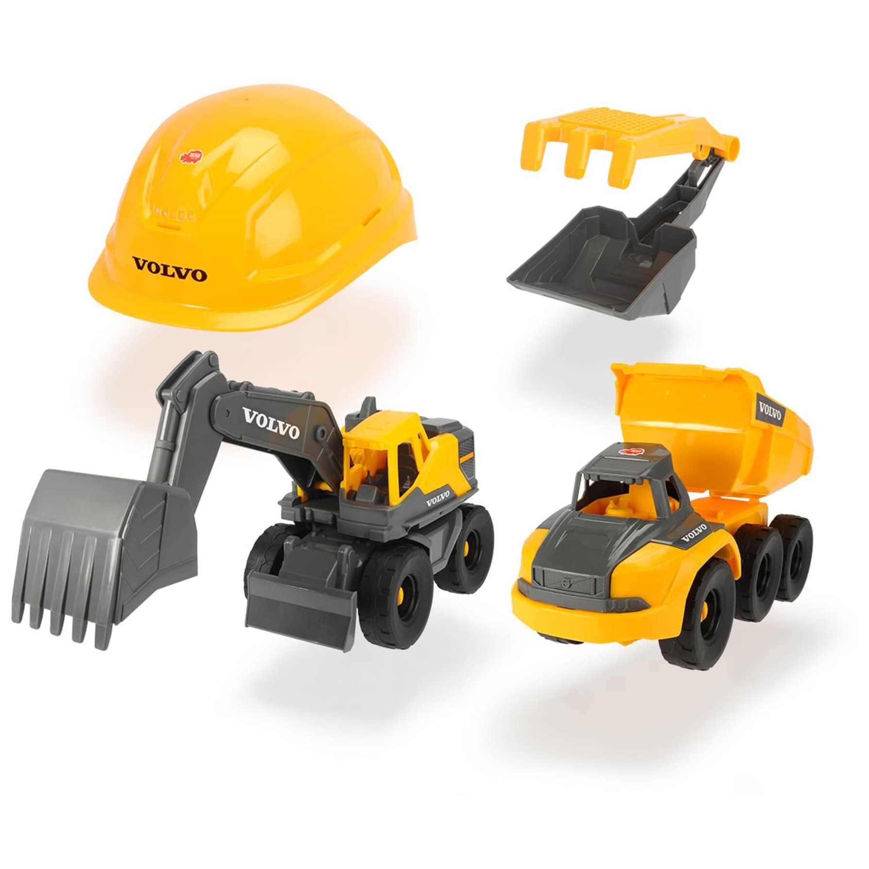Dickie Volvo: óriás gépszállító kamion - 2 munkagéppel, 32 cm