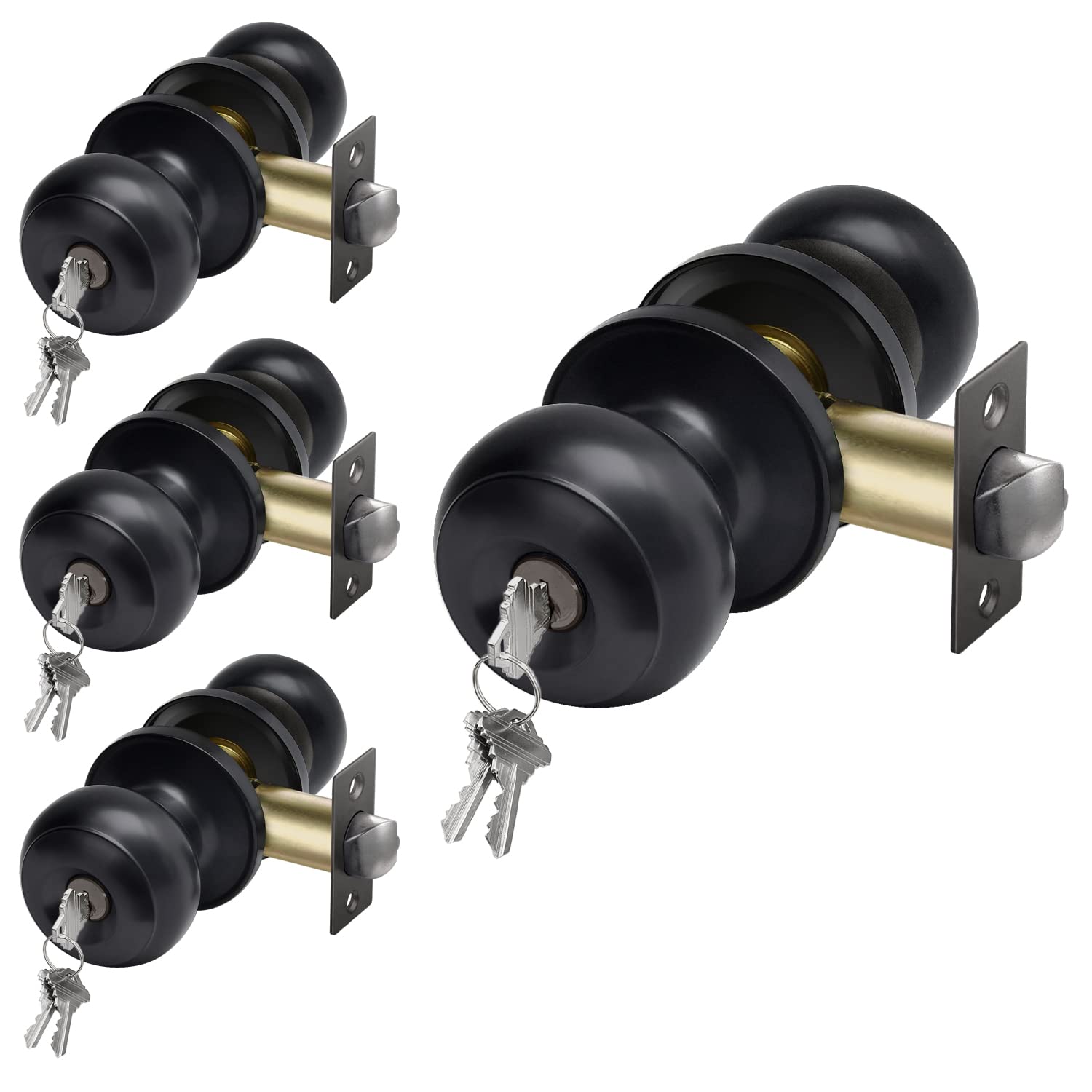 Bouton de porte ronde noir mat CML Hardware serrure à clé robuste